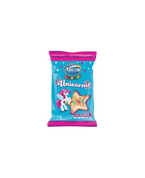 BALA ARCOR GELATINA 70G UNICORNIO