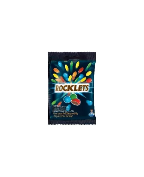 CONFEITO ROCKLETS 80G LEITE