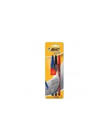 BIC CAN. CRISTAL INTENSO AZ/PT/VERM 3UN