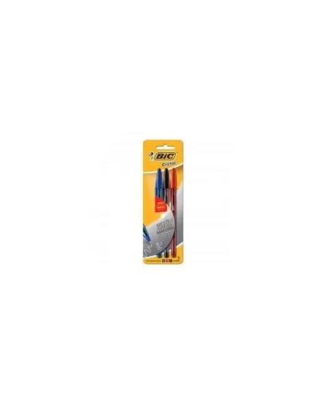 BIC CAN. CRISTAL INTENSO AZ/PT/VERM 3UN