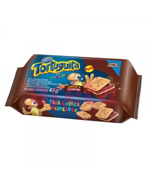 BISCOITO TORTUGUITA RECH. 43G CHOCOLATE