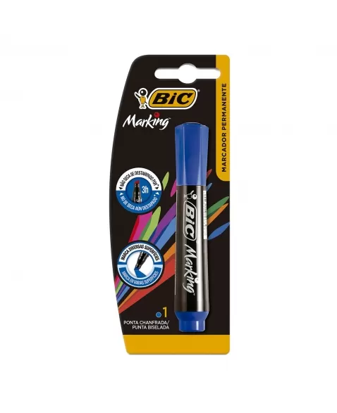 BIC MARCADOR PERM. RECAR. AZUL C/1UN