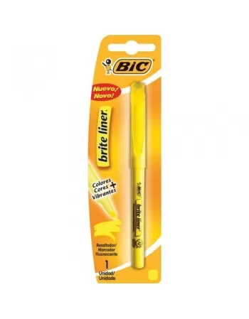 BIC MARCADOR TEXTO BRITE LINER AMAR. C/1