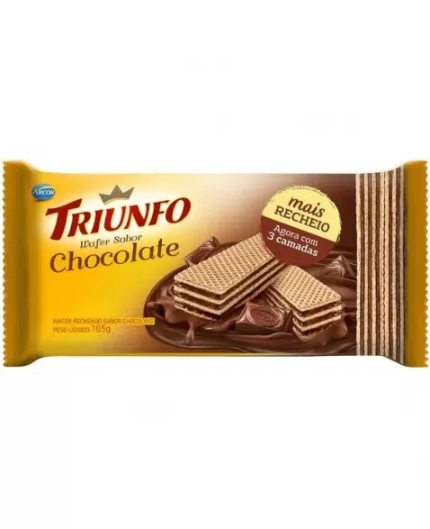 BISCOITO TRIUNFO WAFER 105G CHOCOLATE