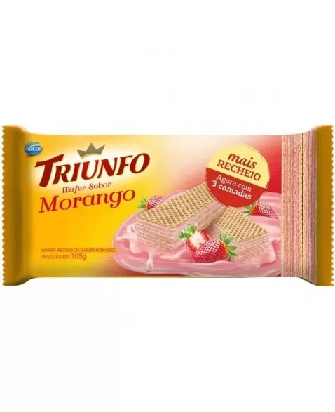 BISCOITO TRIUNFO WAFER 105G MORANGO