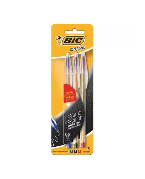 BIC CAN. CRISTAL FINA AZ/PT/VM C/3UN