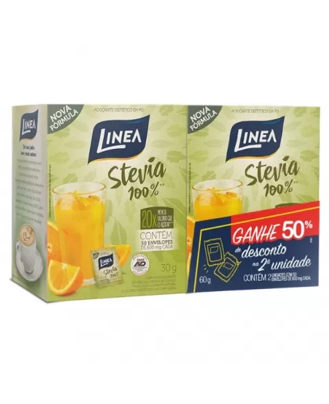 ADOÇANTE LINEA STEVIA PO 50X6G 50% DESC 2UNIDADE