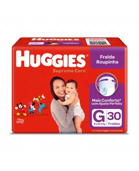 FRALDA HUGGIES MEGA G 30UN SUPR CARE