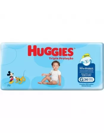 FRALDA HUGGIES MEGA G 36UN TRIPLA PROT.