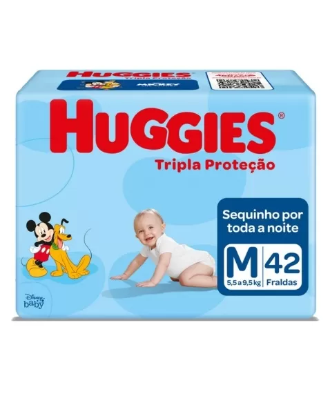 FRALDA HUGGIES MEGA M 42UN TRIPLA PROT.