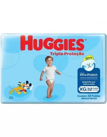 FRALDA HUGGIES MEGA TRIPLA PROT XG 32UN