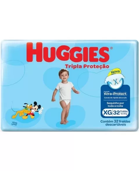 FRALDA HUGGIES MEGA TRIPLA PROT XG 32UN