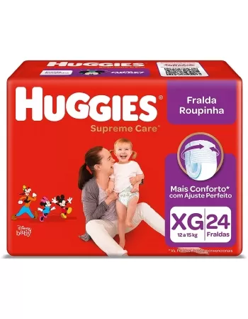 FRALDA HUGGIES SUPREME CARE ROUPINHA MEGA XG 24UN