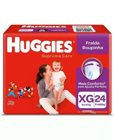 FRALDA HUGGIES MEGA XG 24UN SUPR CARE