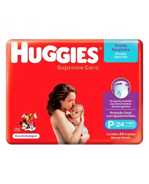 FRALDA HUGGIES ROUPINHA JUMBO P 24UN SUPR CARE