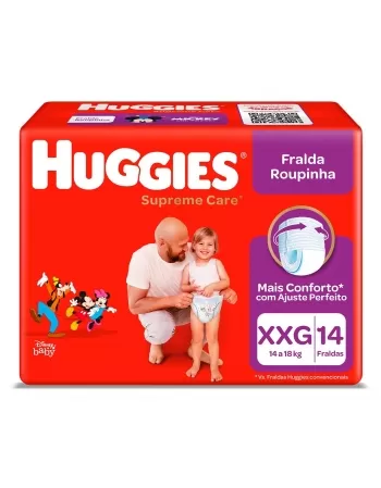 FRALDA HUGGIES ROUPINHA JUMBO XXG 14UN SUPR CARE