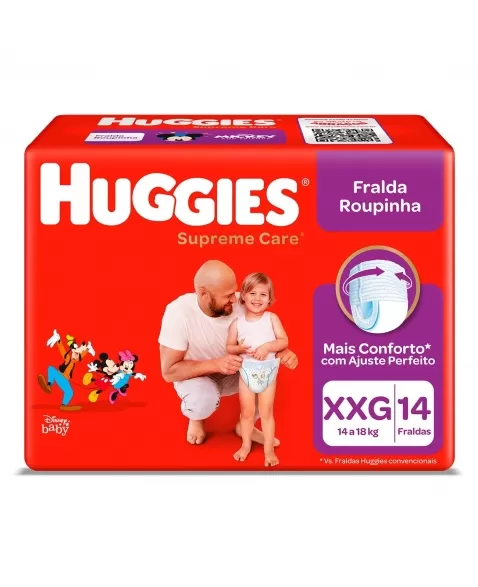 FRALDA HUGGIES ROUPINHA JUMBO XXG 14UN SUPR CARE