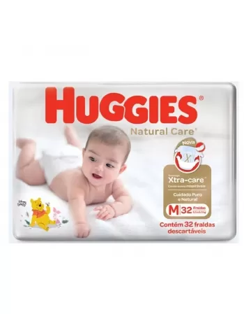 FRALDA HUGGIES NATURAL CARE MEGA M 6X32