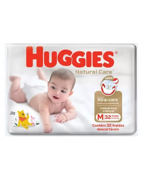 FRALDA HUGGIES NATURAL CARE MEGA M 6X32