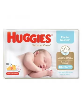 FRALDA HUGGIES NATURAL CARE MEGA RN 6X34