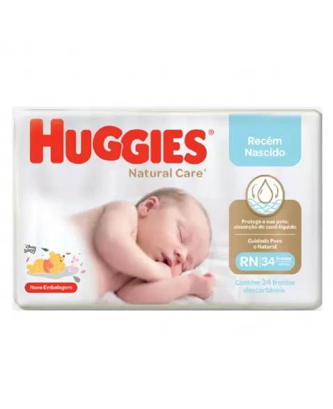 FRALDA HUGGIES NATURAL CARE MEGA RN 6X34