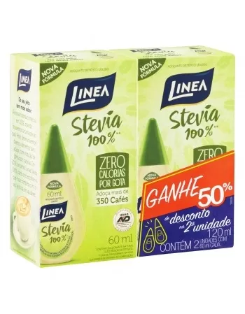 ADOÇANTE LINEA STEVIA LIQ. 60ML 50 DESC 2 UNIDADE