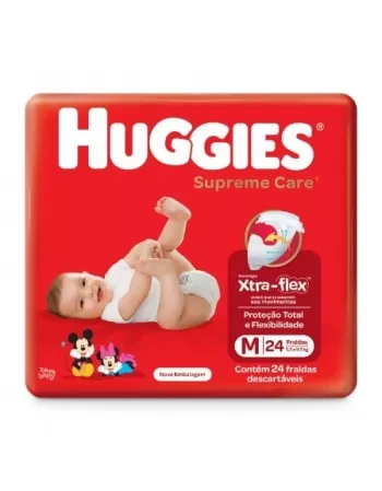 FRALDA HUGGIES SUPREME CARE JUMBO M 24UN