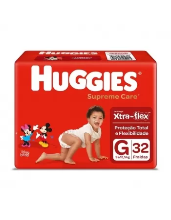 FRALDA HUGGIES SUPREME CARE MEGA G 32UN