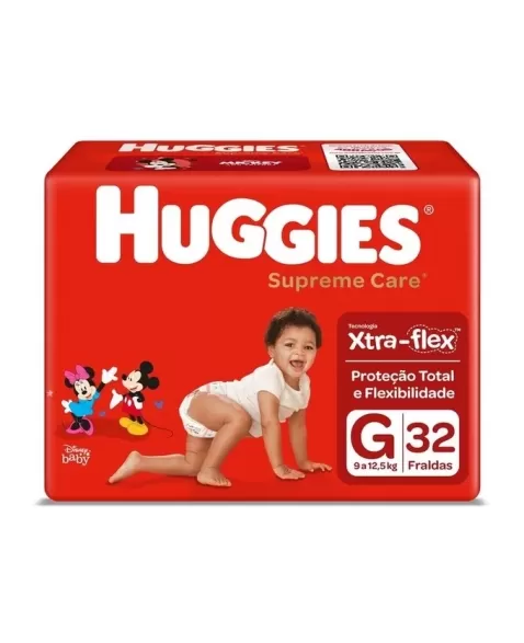 FRALDA HUGGIES SUPREME CARE MEGA G 32UN