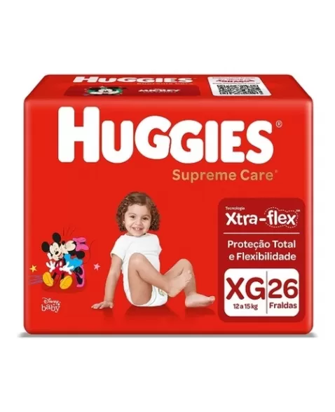 FRALDA HUGGIES SUPREME CARE MEGA XG 26UN