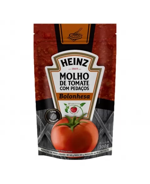 MOLHO TOMATE HEINZ 300G SACHE BOLONHESA