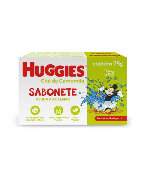 SABONETE HUGGIES BARRA 75G CHA CAMOMILA