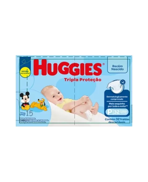 FRALDA HUGGIES TRIPLA PROT JUMBO P 32UN