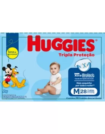 FRALDA HUGGIES TRIPLA PROT JUMBO M 28UN