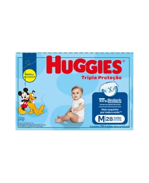 FRALDA HUGGIES TRIPLA PROT JUMBO M 28UN