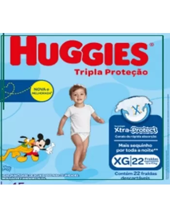 FRALDA HUGGIES TRIPLA PROT JUMBO XG 22UN