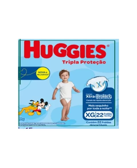 FRALDA HUGGIES TRIPLA PROT JUMBO XG 22UN