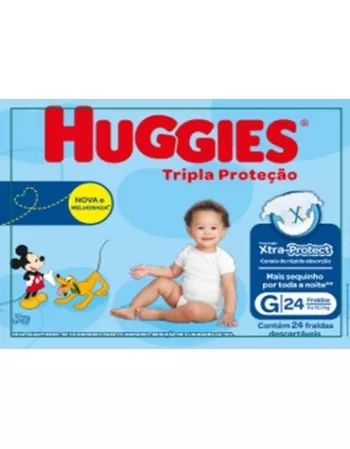 FRALDA HUGGIES TRIPLA PROT JUMBO G 24UN