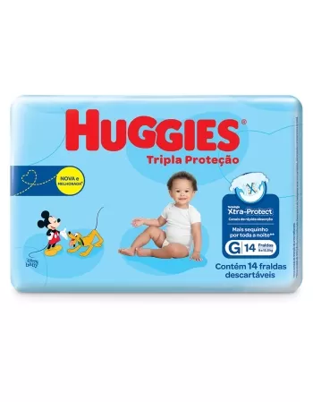 FRALDA HUGGIES TRIPLA PROT JUMBINHO G 14UN