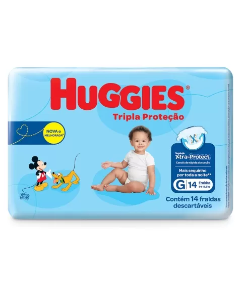 FRALDA HUGGIES TRIPLA PROT JUMBINHO G 14UN