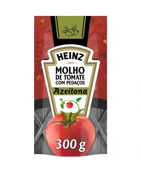 MOLHO TOMATE HEINZ 300G SACHE AZEITONA