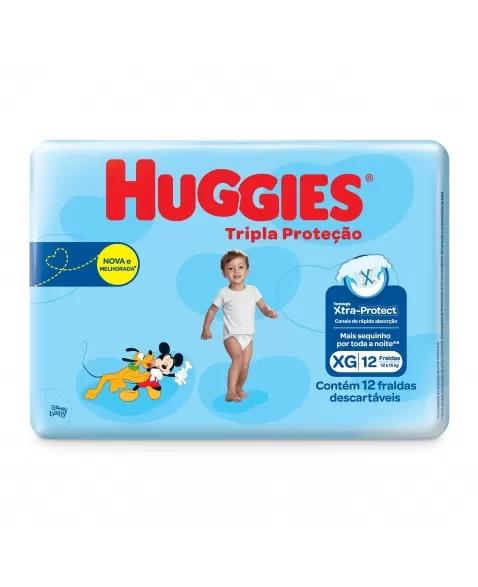 FRALDA HUGGIES TRIPLA PROT JUMBINHO EXTRA 12UN