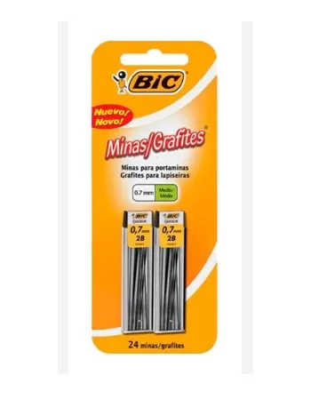 BIC MINAS GRAFITE HB 0.7MM CT C/2CARTUCH