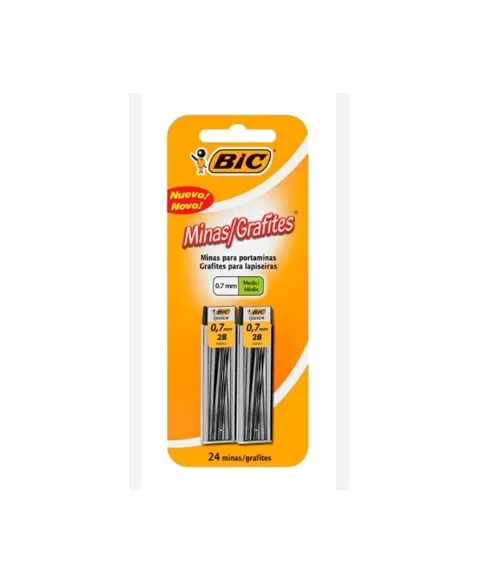 BIC MINAS GRAFITE HB 0.7MM CT C/2CARTUCH