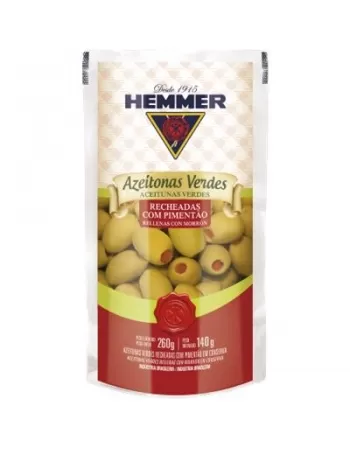 AZEITONAS HEMMER 260G VERDES RECH. SACHÊ