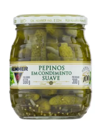 PEPINOS 550/300G HEMMER COND SUAVE VIDRO