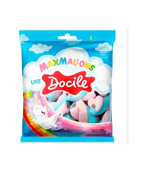 MAXMALLOWS RECHEADO 135G TWIST COLOR BAUNILHA C/MORANGO UNI