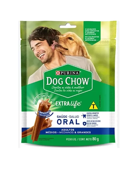 PUR DOG CHOW SAÚDE ORAL MD/GD 20X80G