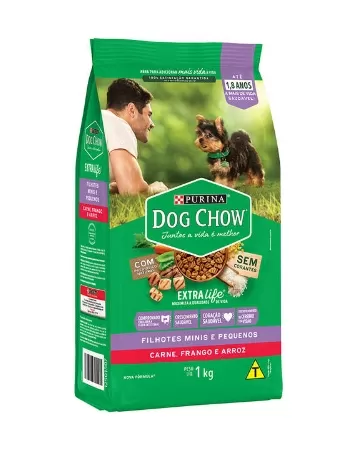 PUR DOG CHOW FILHOTES RAÇAS PQ CAR FR ARZ 1KG 1507